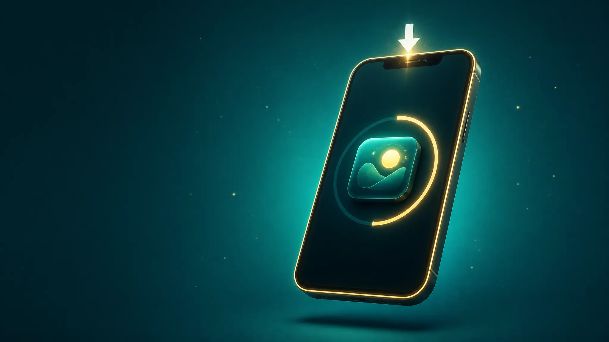 Illustration of a smartphone downloading a mobile gaming app
